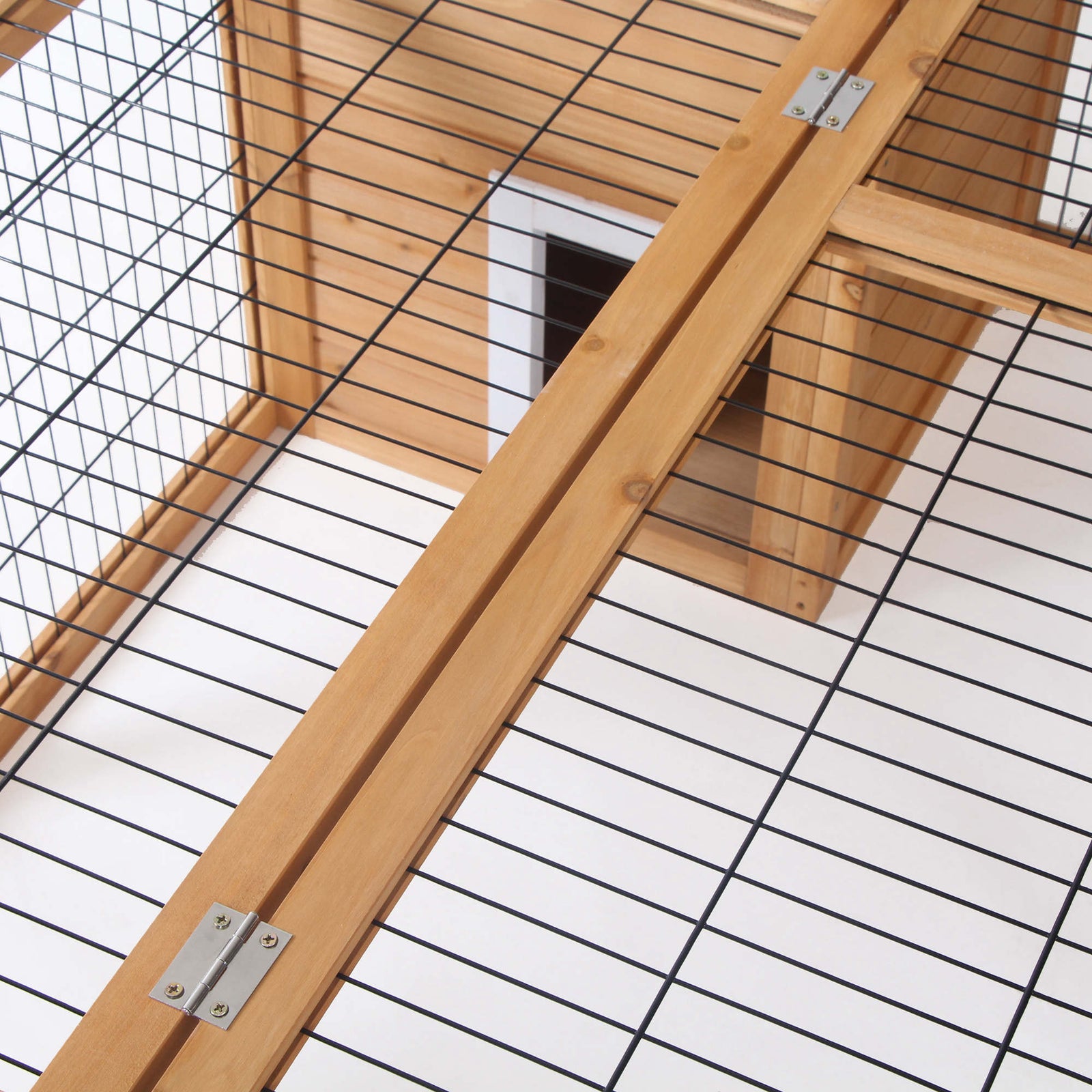 Rabbit Hutch, Guinea Pig House Outdoor Cage W/openable Top | Yellow