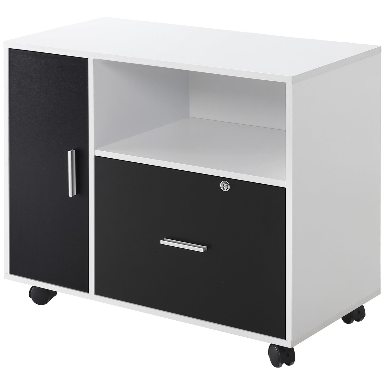 Mobile Office File Cabinet With Lockable Drawer