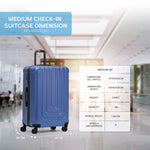 Medium 26" Hard Shell Check In Suitcase 8 Spinner Wheels Hold Luggage | Medium | Navy Blue