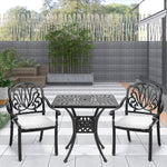 3 Pcs Cast Aluminium Garden Dining Set