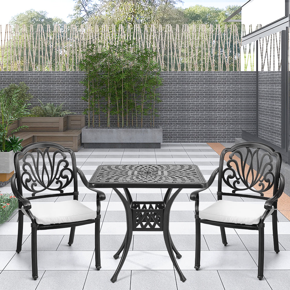 3 Pcs Cast Aluminium Garden Dining Set