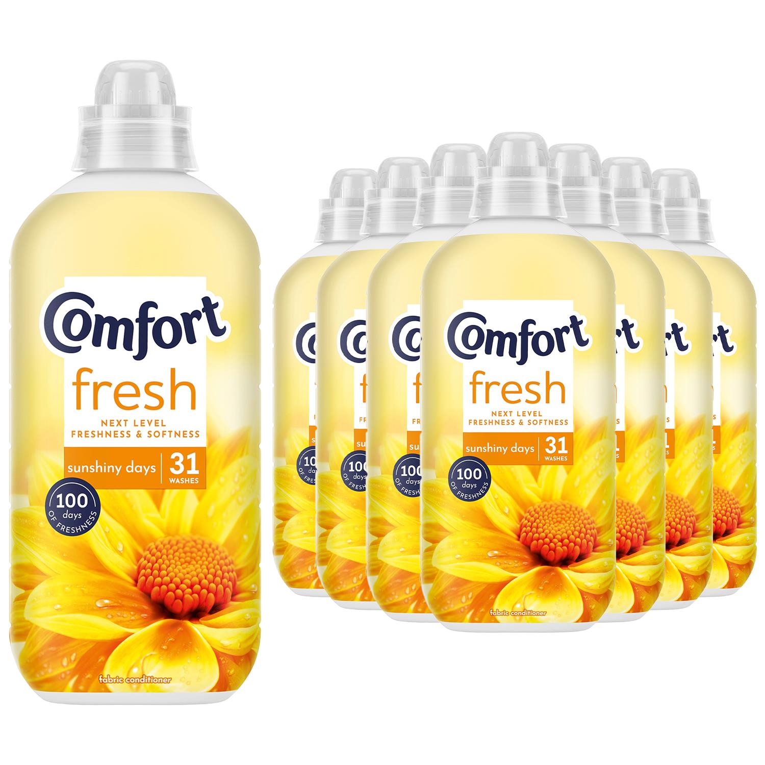 Fresh Sunshiny Days Liquid Fabric Conditioner 31 Washes 930ml, 8 Pack