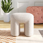 Modern Teddy Bear Fur Upholstered Ottoman