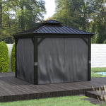 3 X 3.7m Aluminium Outdoor Hardtop Gazebo Canopy 2-tier Roof