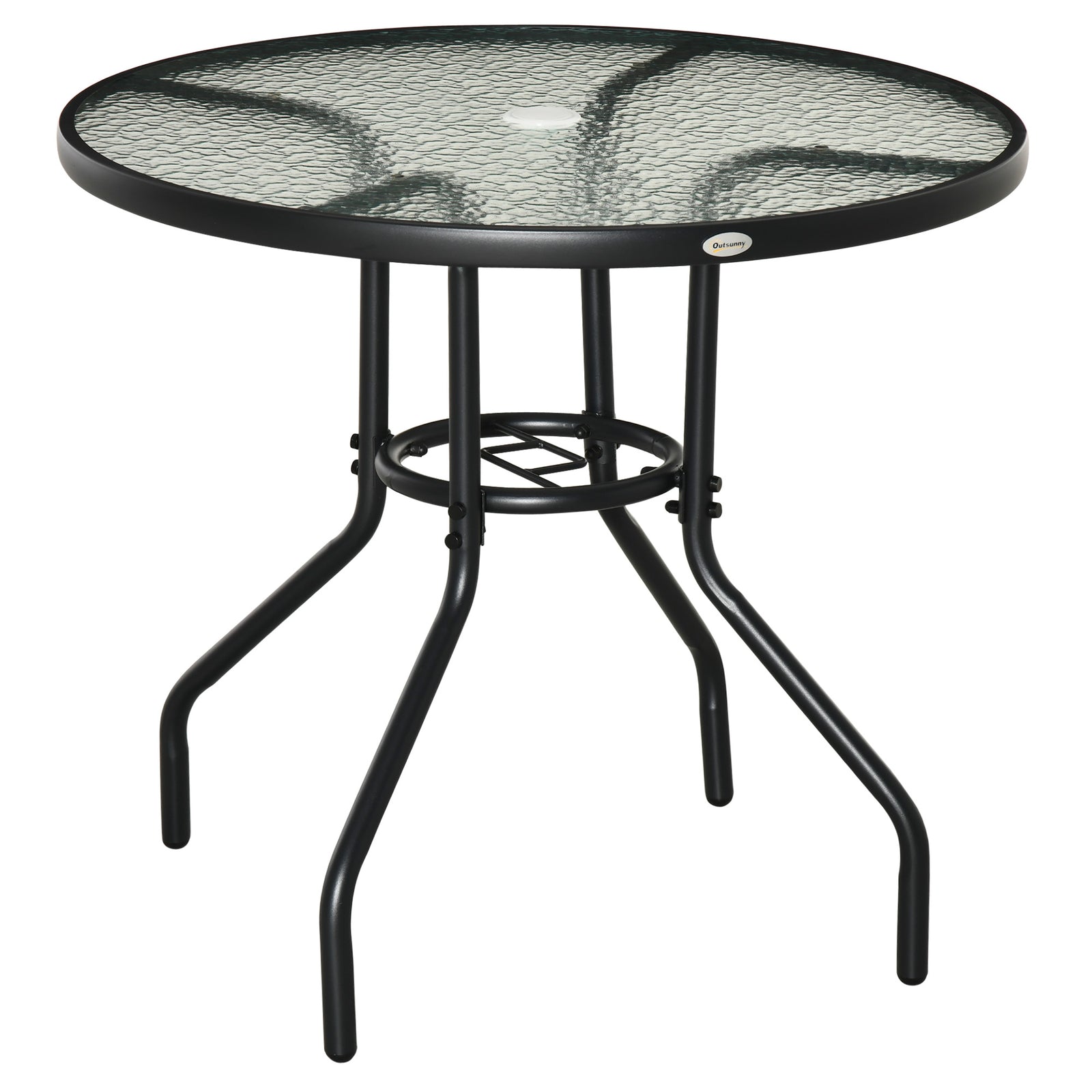 Outdoor Round Dining Table W/ Parasol Hole