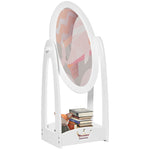 Free Standing Kids' Dressing Mirror With Storage For 3- 8 Years Old White