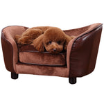 Dog Sofa Chair W/ Legs Cushion For Xs Dog Cat 68.5x40.5x40.5 Cm, Brown