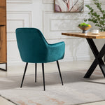 Set Of 2 Carrara Velvet Dining Chairs | Teal