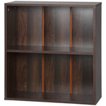 Bookshelf Display Storage Shelf With 2 Compartments Study | One Size | Brown