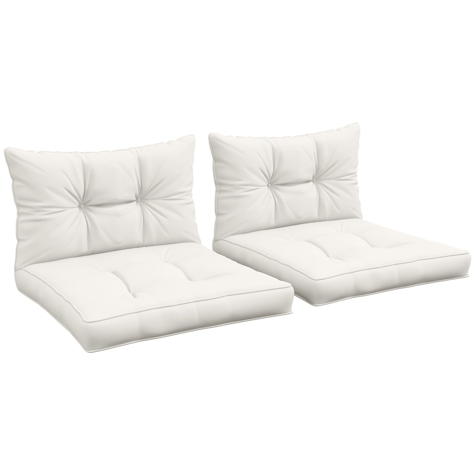 2pc Outdoor Seat Cushion For Patio Furniture | White