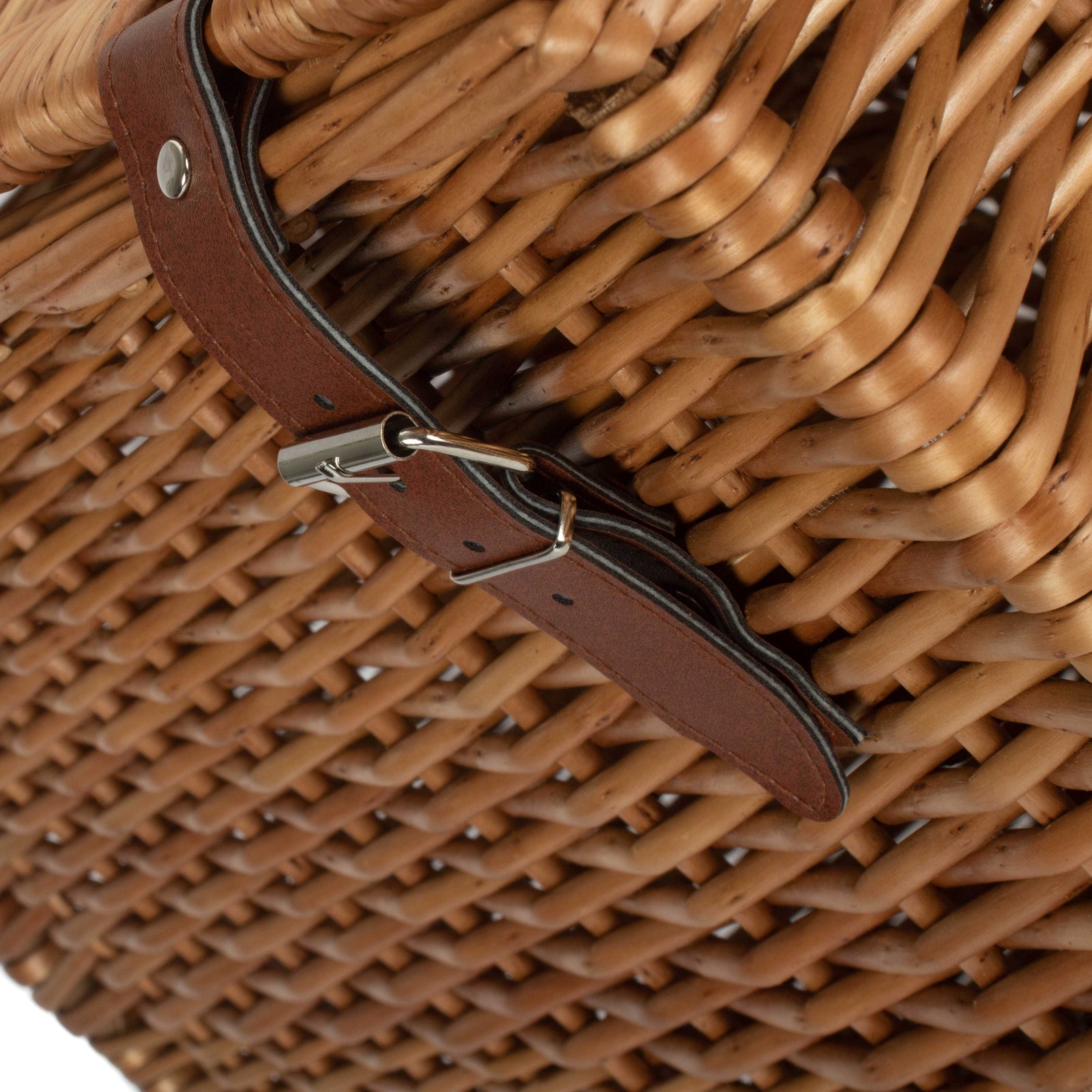 Wicker Double Steamed Vintner Storage Picnic Basket | Large | Brown
