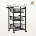 3-tier Kitchen Island, Baskets