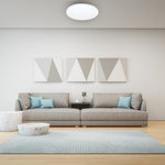 Ceiling Lamp Siena Stylish White And Chrome Circular Design Dimmable Including Remote Control | 55cm | White