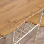 Live Edge Compact Dining Set, Table & 2 Chairs, W80 X D53cm | Buttermilk