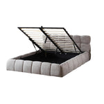The Maya Upholstered Soft Plush Ottoman Bed Frame | King | Grey