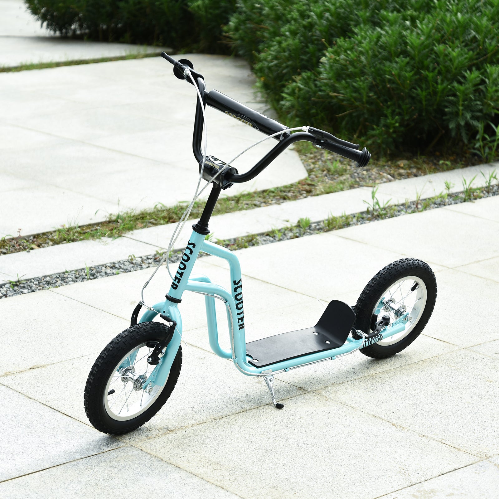 75-80cm Kids Kick Scooter W/ Adjustable Handlebar Inflatable Wheels | Blue