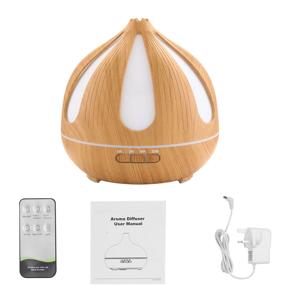 Breeins 500ml Onion-shaped Wood Grain Ultrasonic Essential Oil Diffuser
