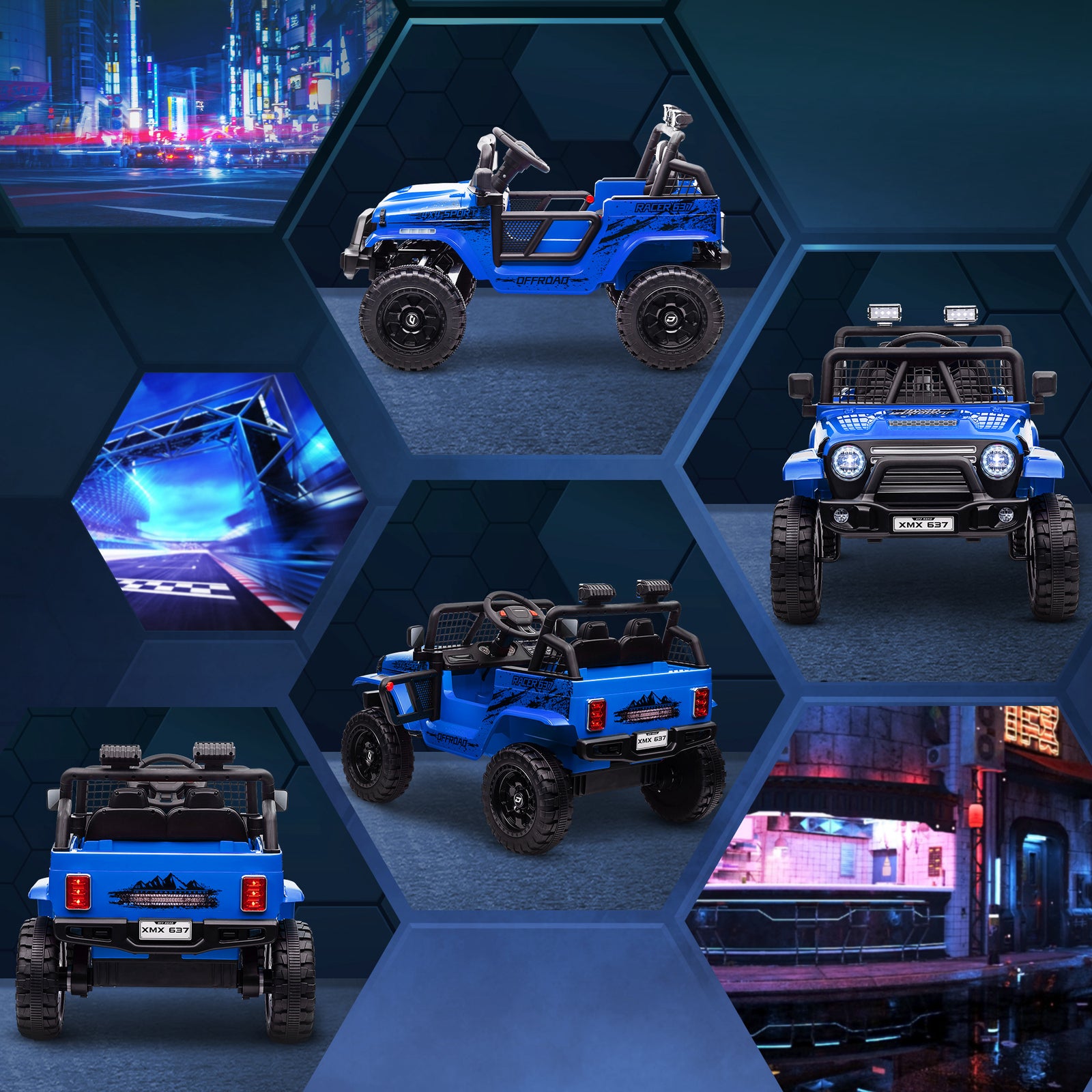 Kids Ride On Car, 12v Electric Truck W/ Suspension | Blue