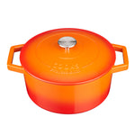 Cast Iron Casserole Dish 26cm Oven Proof Pan & Lid | 26cm | Orange