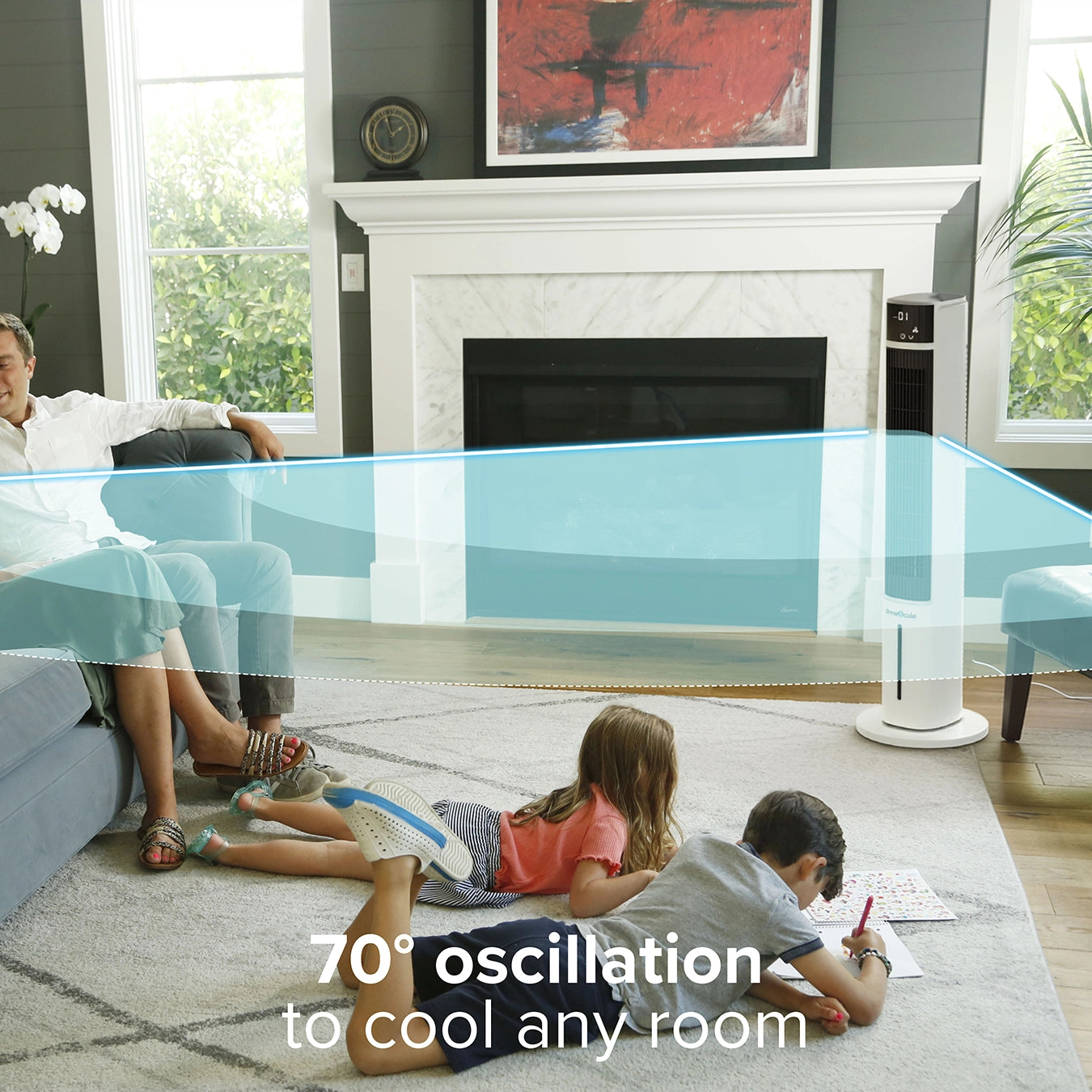 SmartAir Speedi Chill 3-in-1 Oscillating Tower Fan, Evaporative Air Cooler and Air Purifier