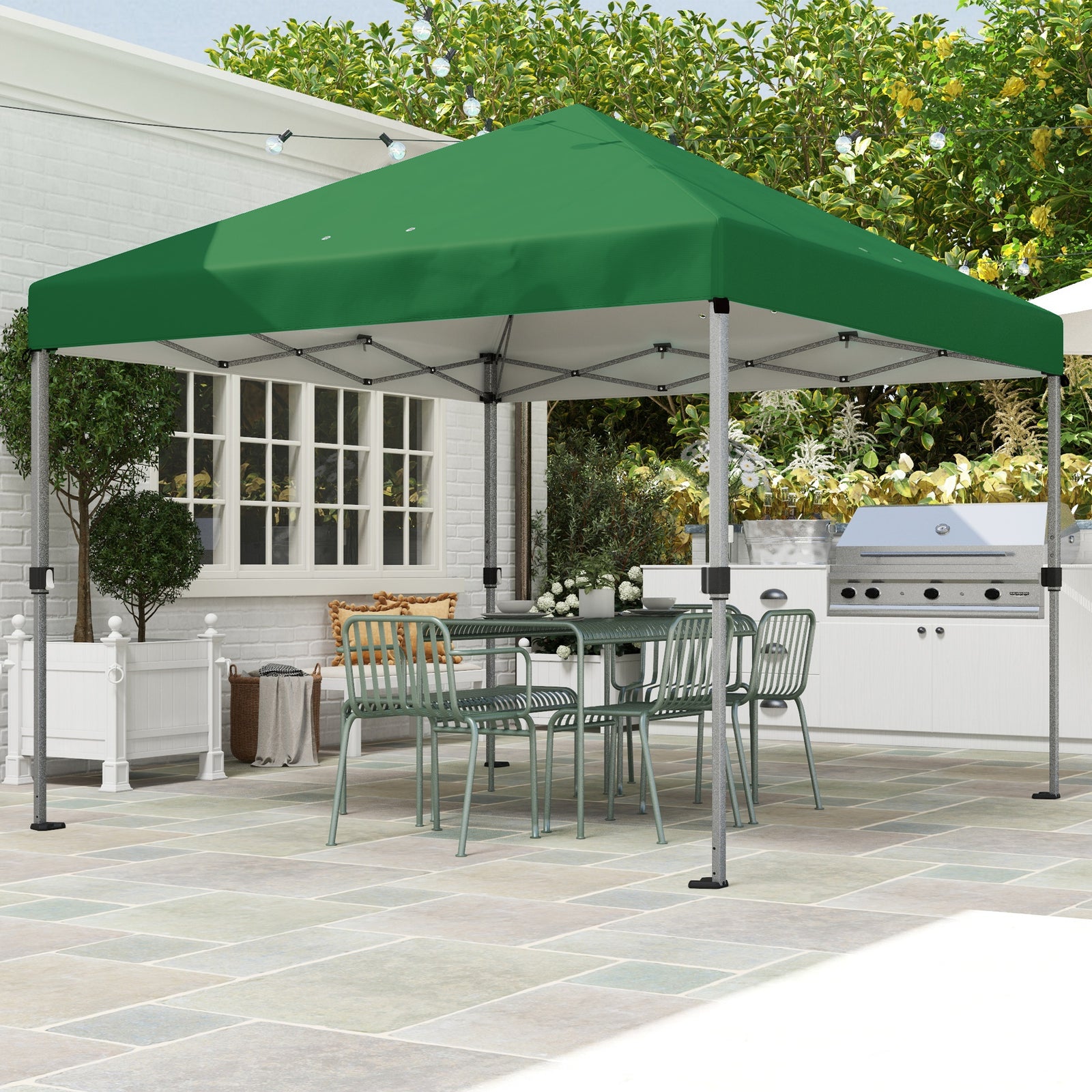 3 X 3(m) Pop Up Gazebo, Instant Shelter With 1-button Push | Green