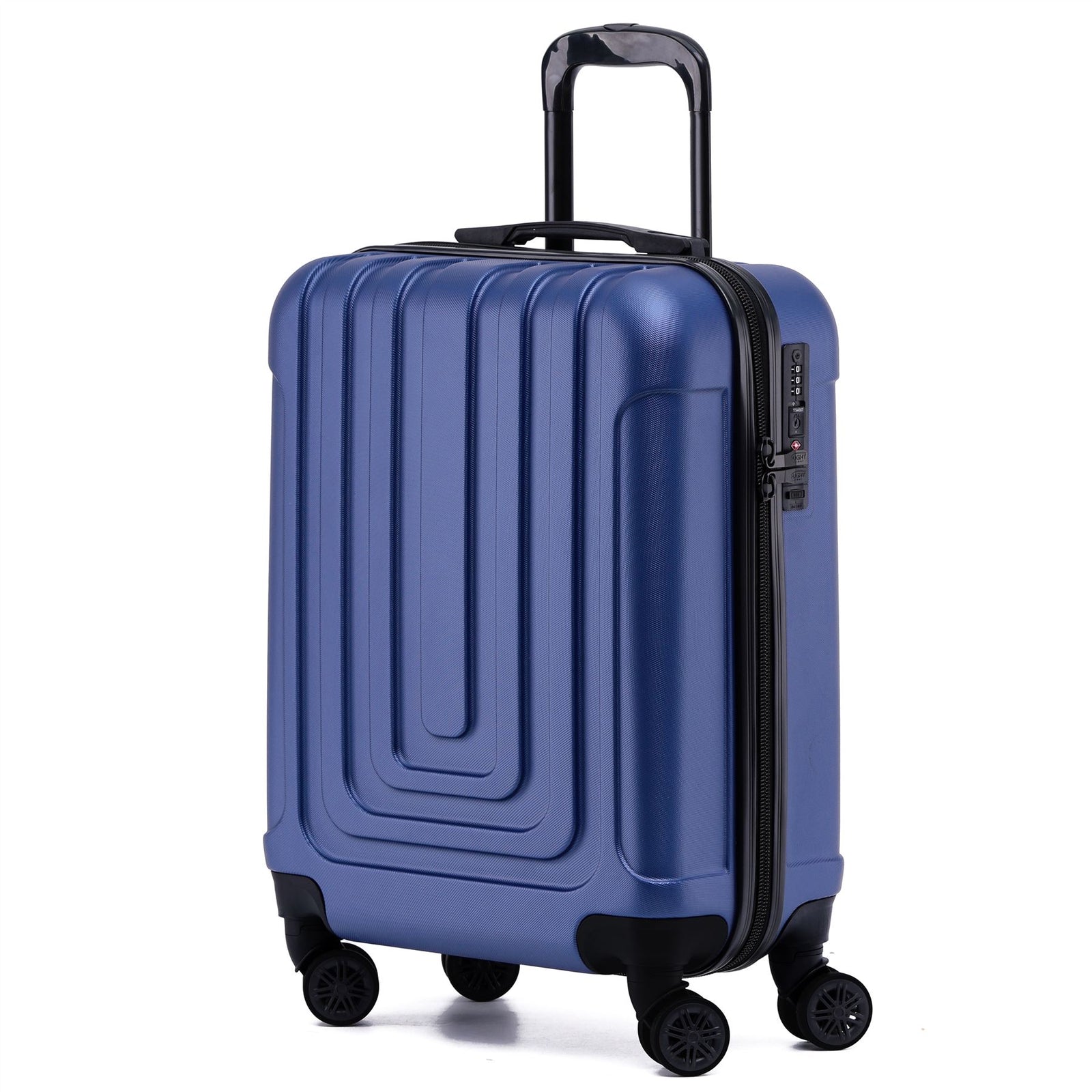 55x40x20cm Lightweight Luggage Overhead Cabin Hard Shell Cabin Suitcase 60+ Airlines Approved - Carry On Case - 4 Wheels | Cabin | Navy Blue