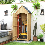 Wooden Small Garden Shed With 3 Shelves And Tilt Roof