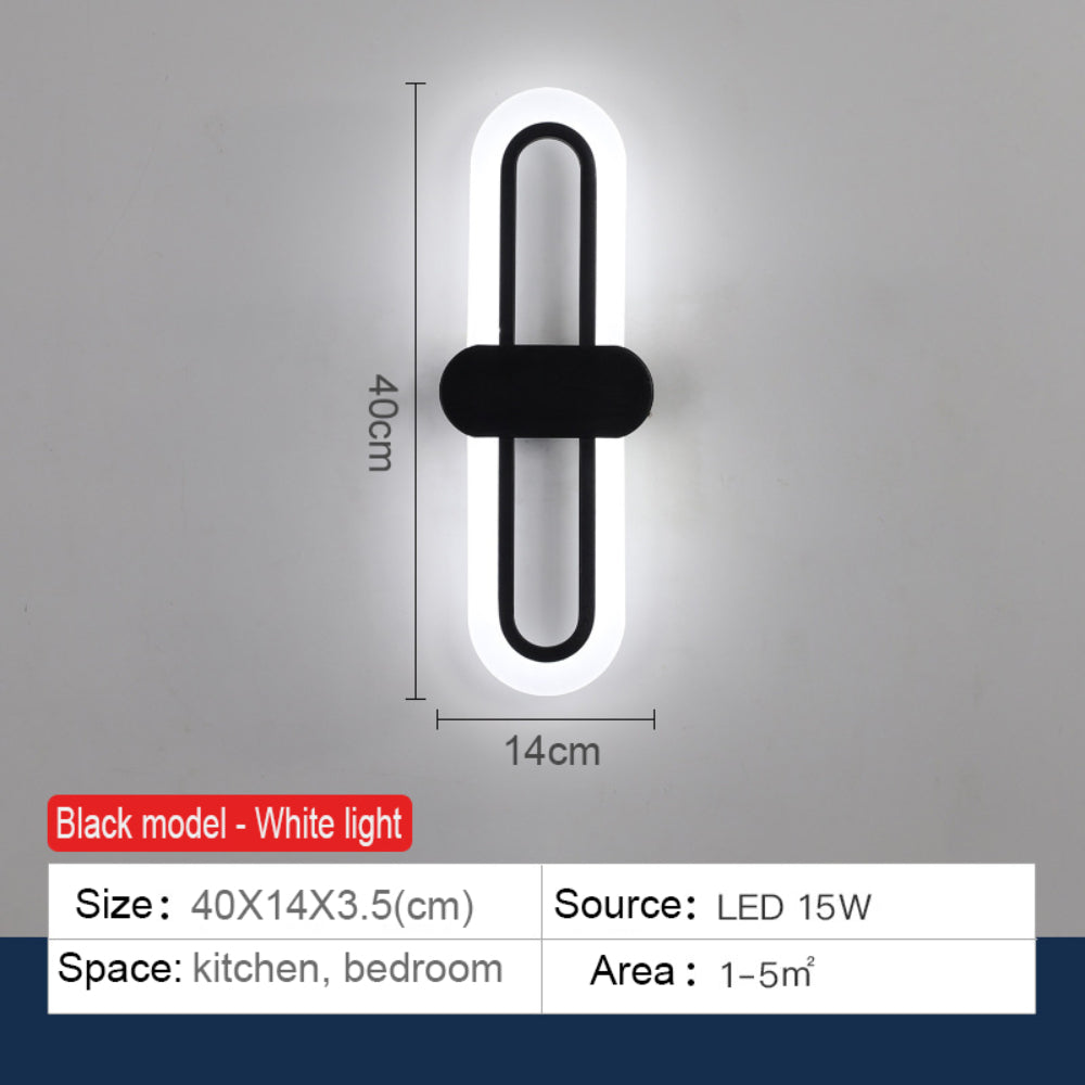 Modern Oval Led Wall Light With Acrylic Shade