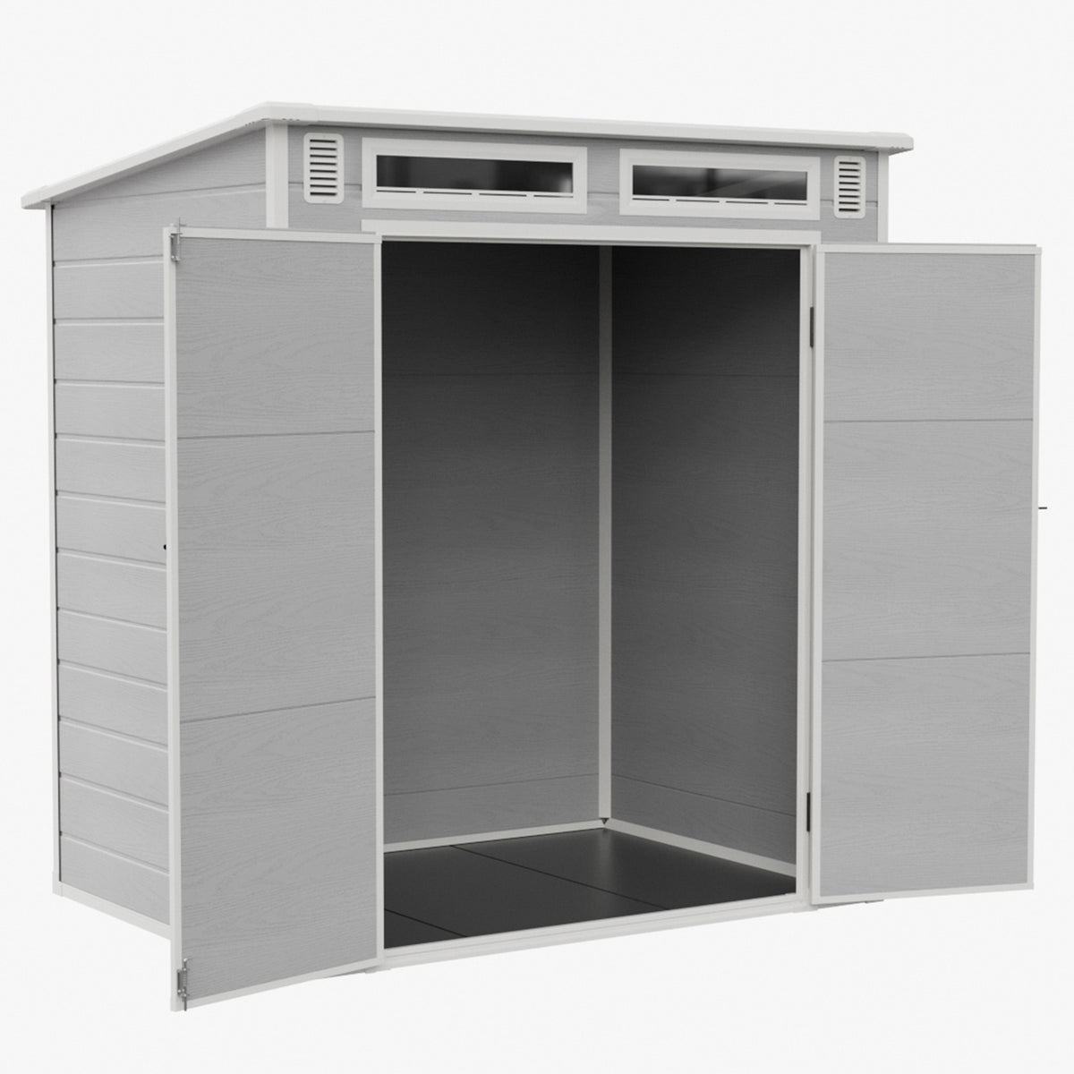 6 X 4ft Outdoor Garden Pent Roof Tool Storage Shed | Light Grey