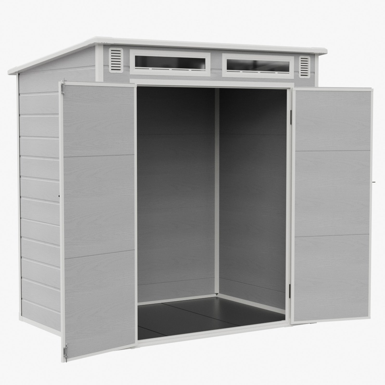6 X 4ft Outdoor Garden Pent Roof Tool Storage Shed | Light Grey