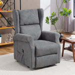 HOMCOM Power Lift Chair, Fabric Recliner Armchair W/ Remote Charcoal Grey