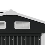 4 x 7ft Outdoor Metal Storage Shed with Foundation Base, Double Sliding Doors, 4 Ventilation Vents, Weatherproof Garden Tool Shed