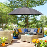 2.5m Curved Parasol With Metal Pole | Dark Gray