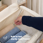 Livivo Foldable Storage Bags 3 Pack Large - Clear Window Steel Frame