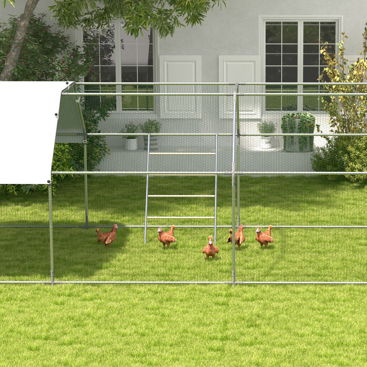 PawHut Chicken Perch For Coop, Jungle Gym Roosting Bar For Backyard Farm