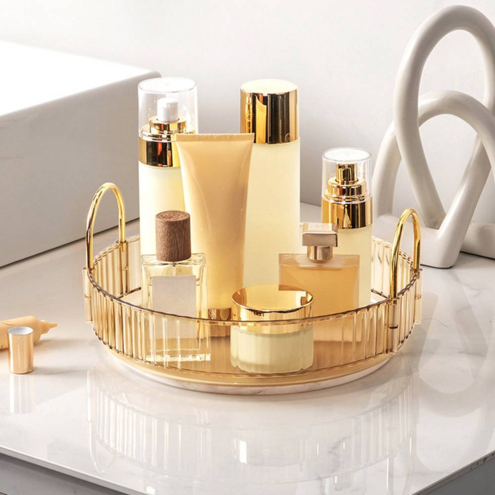 Round Rotating Organizer For Cosmetics And Skincare