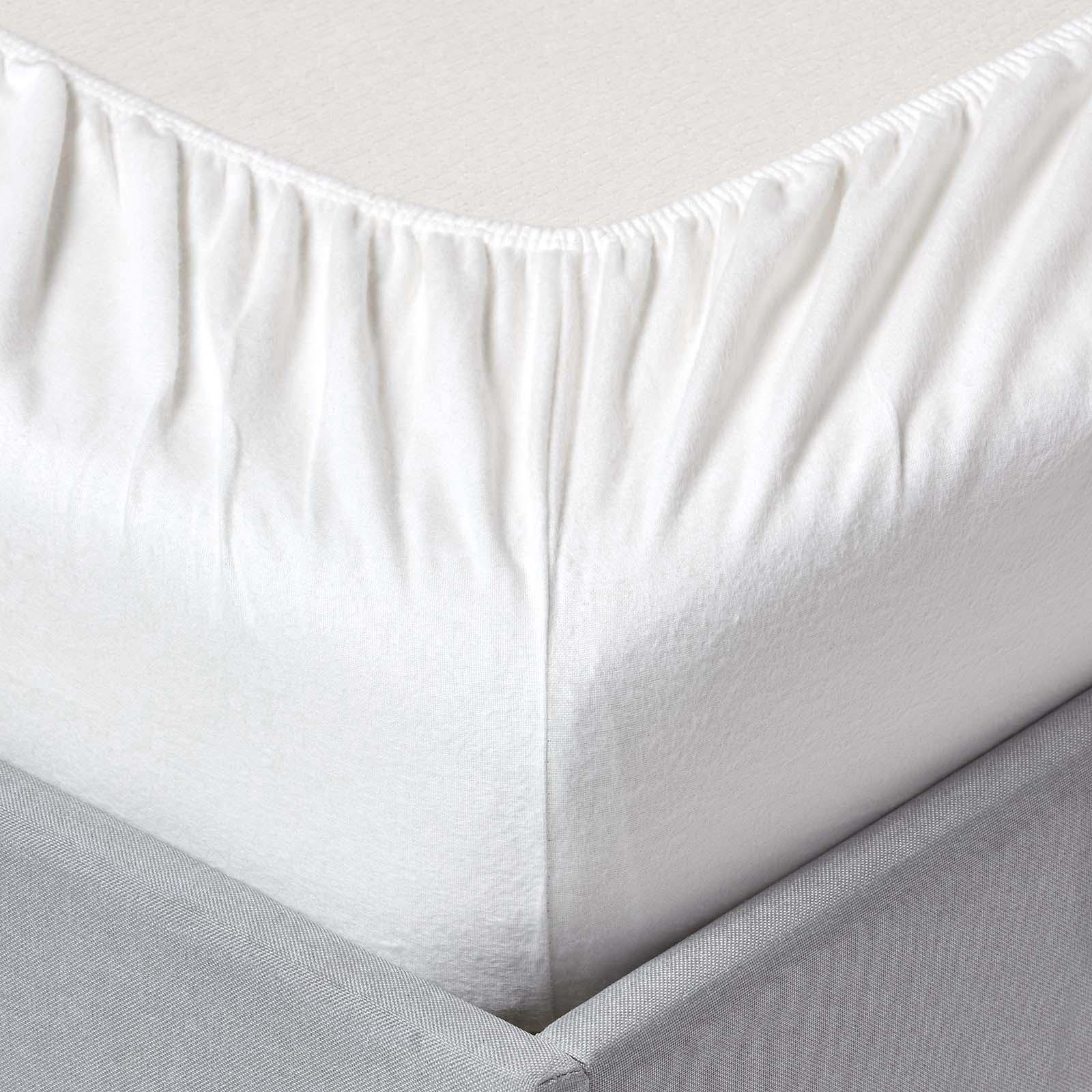 Soft Portuguese Brushed Cotton Deep Fitted Sheet | Single | White