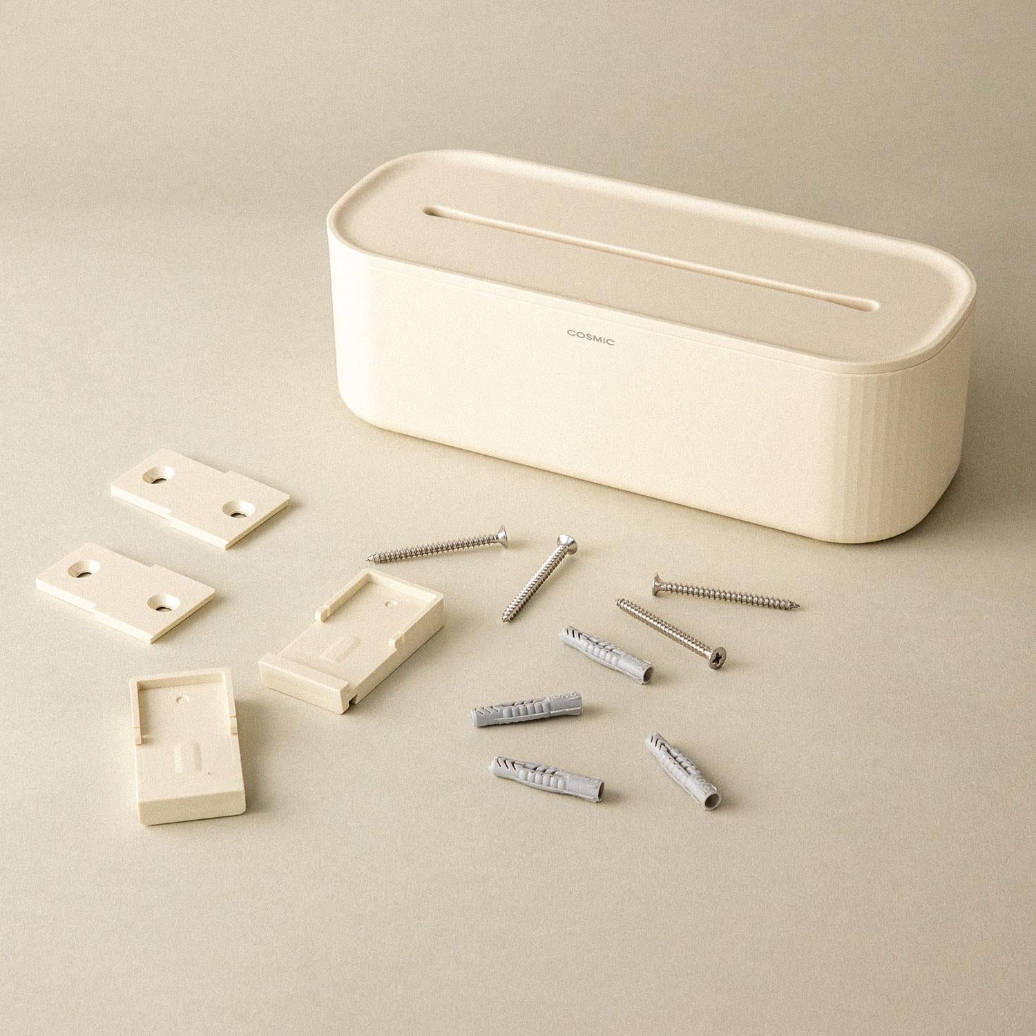 Bathroom Organiser Storage Box Freestanding Alife Collection | Pearl White