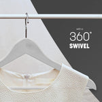 20 Pack Wooden Clothes Hangers With Non Slip Bar | White