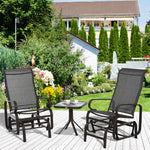 3 Pcs Rocking Chair Gliding Chair Set W/ Table For Patio | Brown