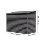 Durable Zinc Steel Metal Garden Shed 4.7×8.86ft – Waterproof Outdoor Storage House For Tools And Garden Equipment, Grey | Grey