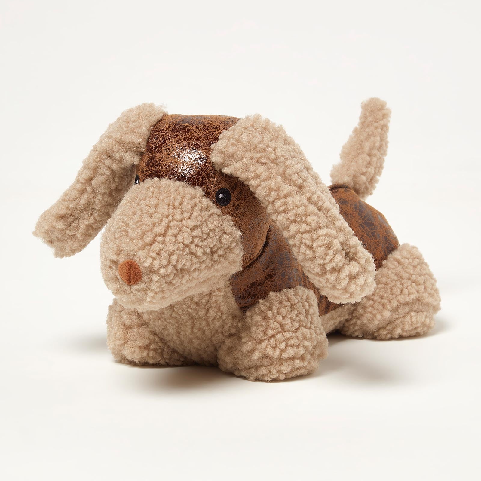 HOMESCAPES Luxury Sausage Dog Door Stop - Cream