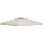 3x3m Gazebo Top Cover Double Tier Canopy Replacement | Cream
