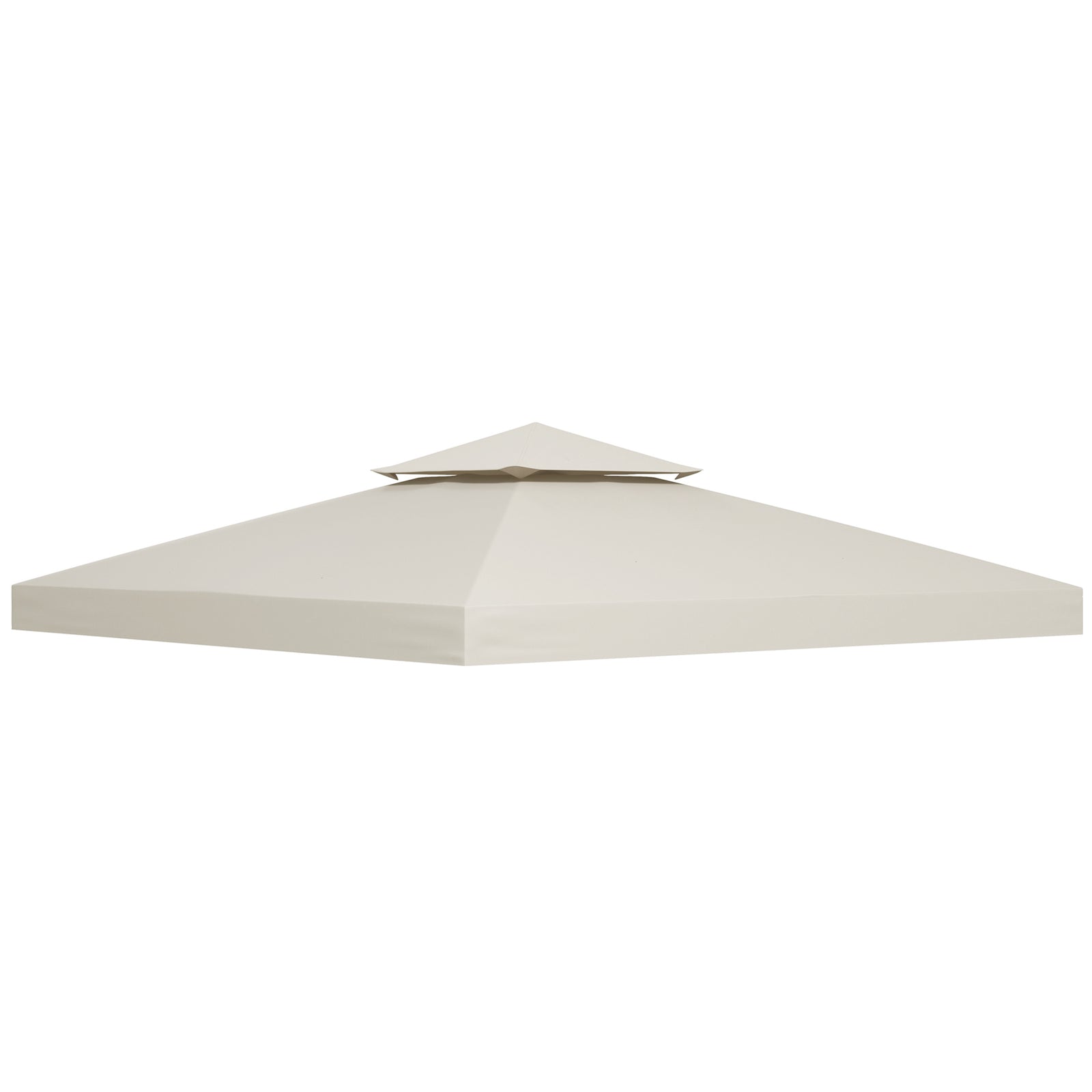 3x3m Gazebo Top Cover Double Tier Canopy Replacement | Cream