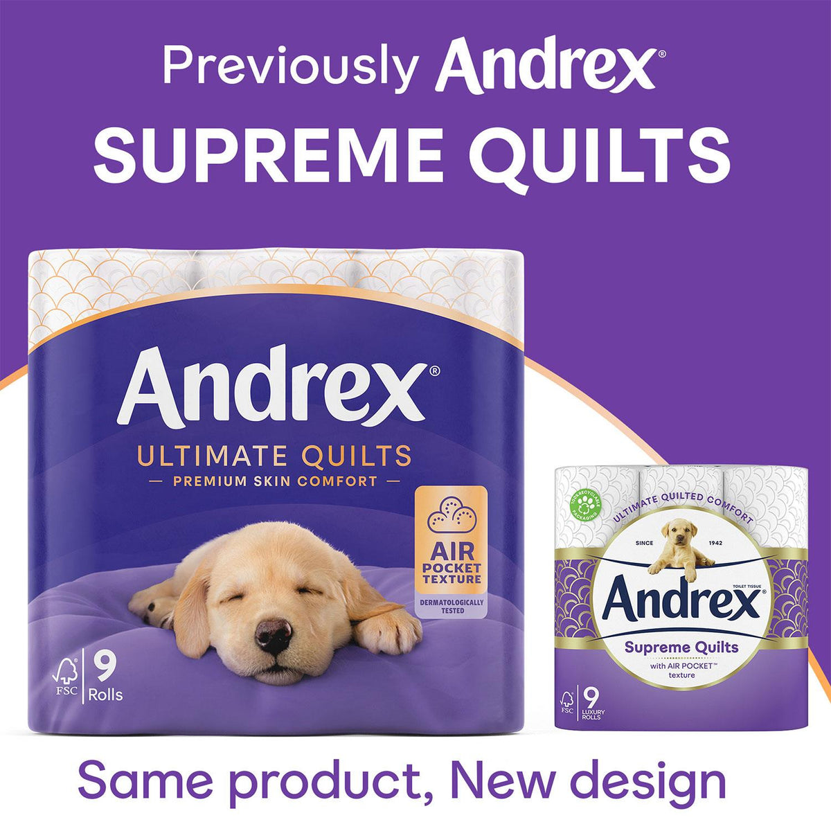Toilet Rolls X72 Supreme Quilts Fragrance-free 3 Ply Toilet Paper, 3Pk | Set of 3