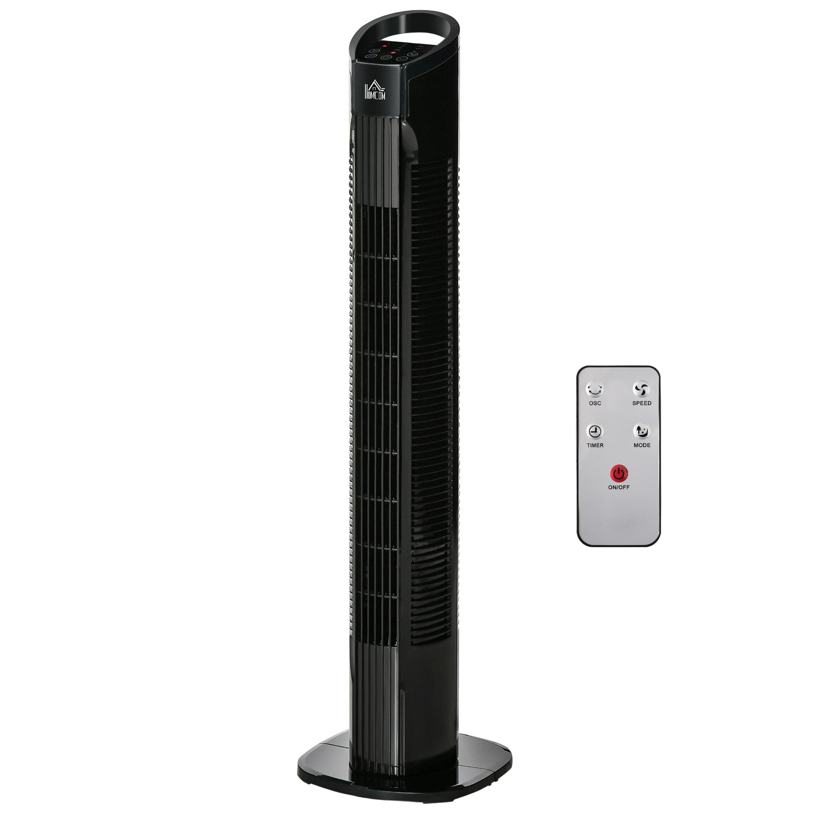 Led Tower Fan With Oscillation 3 Speed 3 Mode | One Size | Black