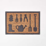 HOMESCAPES Garden Tools Rubber And Coir Doormat