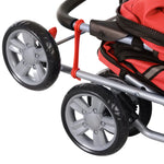 Pet Stroller Carrier Foldable Deluxe Jogger Walk Travel Dog Cat | Red