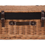 Wicker Double Steamed 51cm Picnic Basket | Black