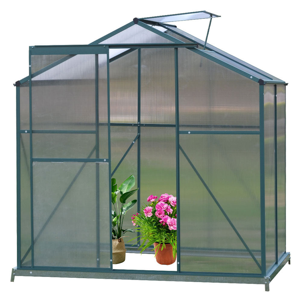Aluminium Hobby Greenhouse With Base And Openable Window | Small | Clear